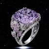 European American Style Ring - Women's High-End Creative Purple Diamond Full Diamond Gemstone Fashion Jewelry Accessory