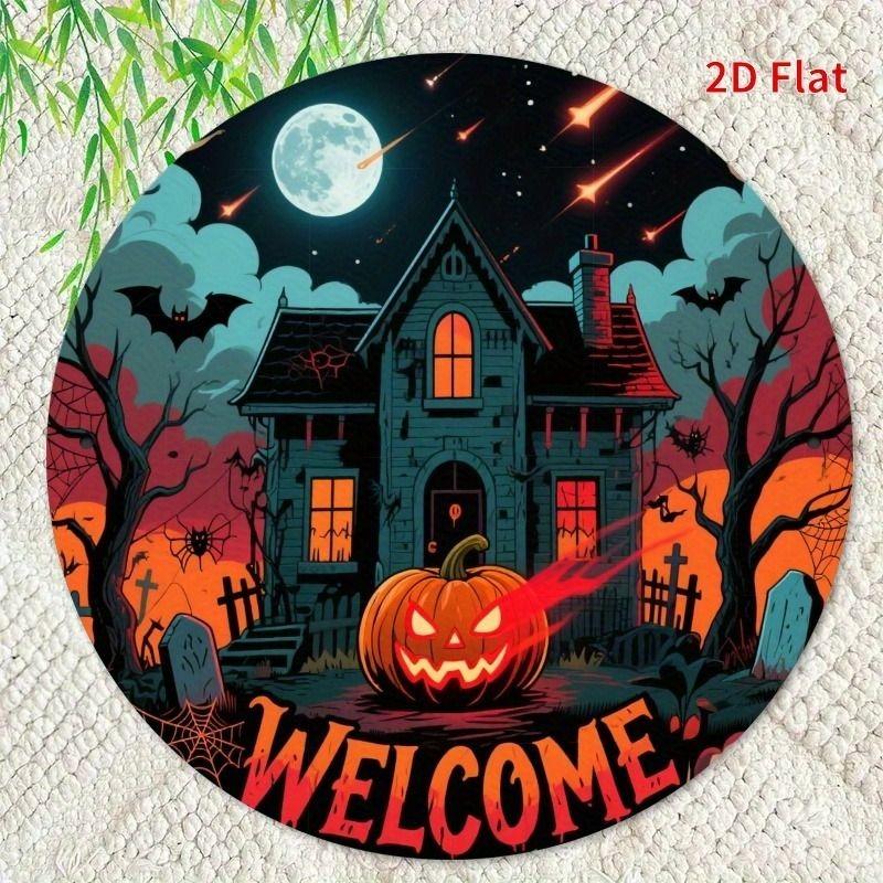 2D Flat Hanging Decorative Metal Sign Hand Painted Art