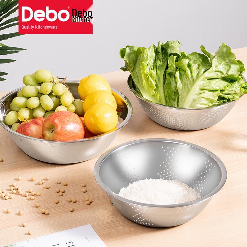 Debo Clinton Stainless Steel Washing Basin & Strainer Set