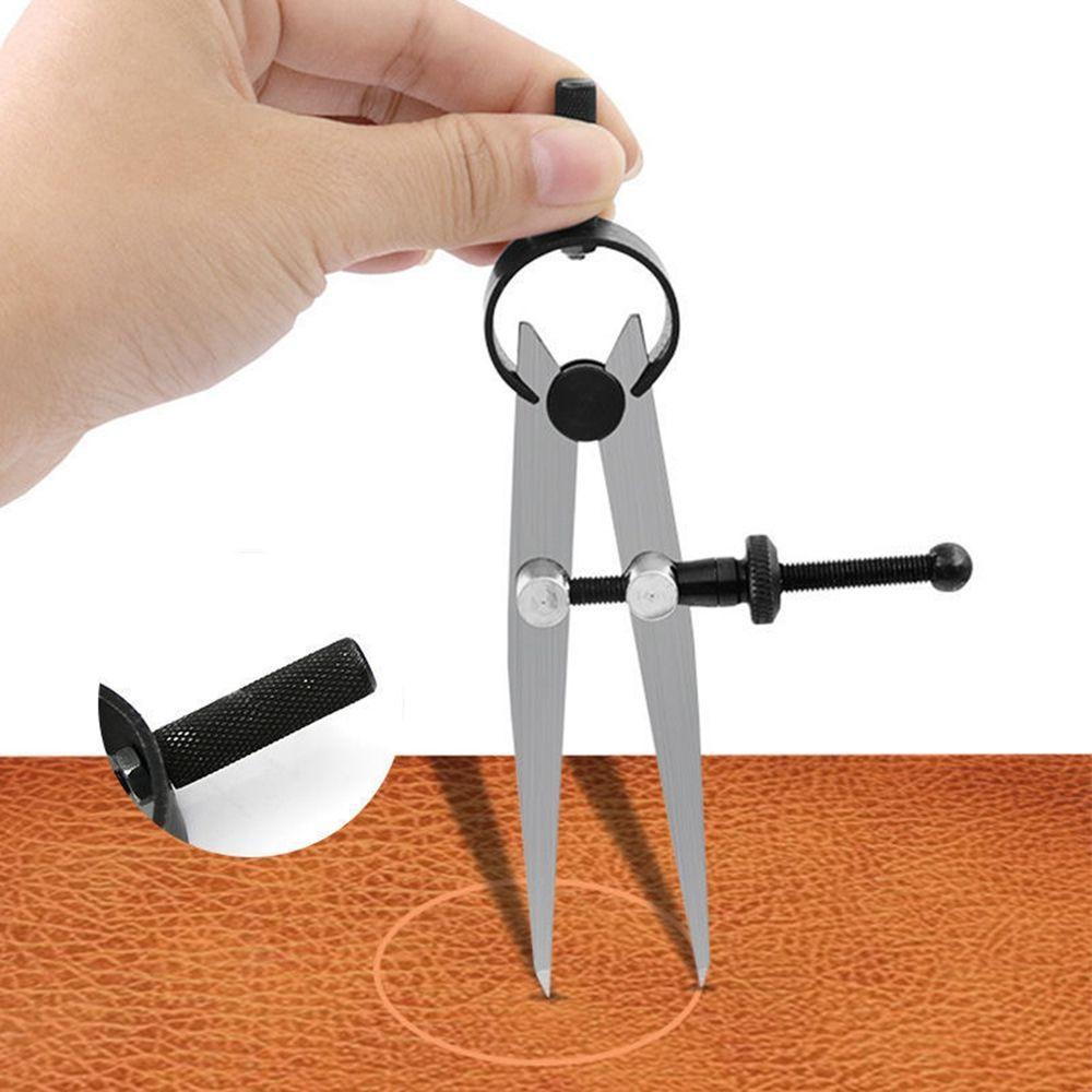 

Quick Nut Draw a Circle Quick Adjustment Steel Divider Leather Compass Wing Creaser Scribing Tool