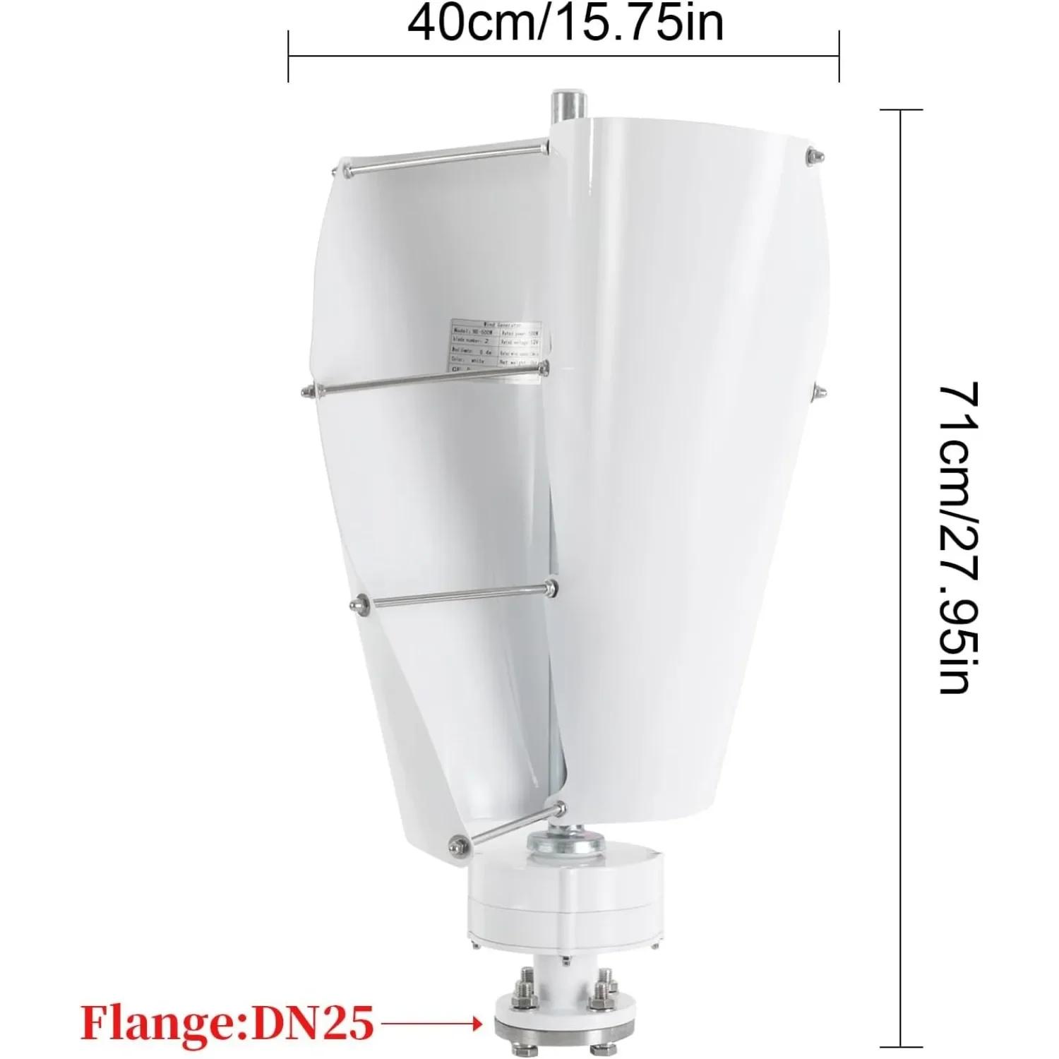 

Ветрогенератор 500 Вт, 12 В IP67 Комплект ветрогенератора, Ветрогенератор с вертикальной осью с контроллером для дома, лодок, кабин белый