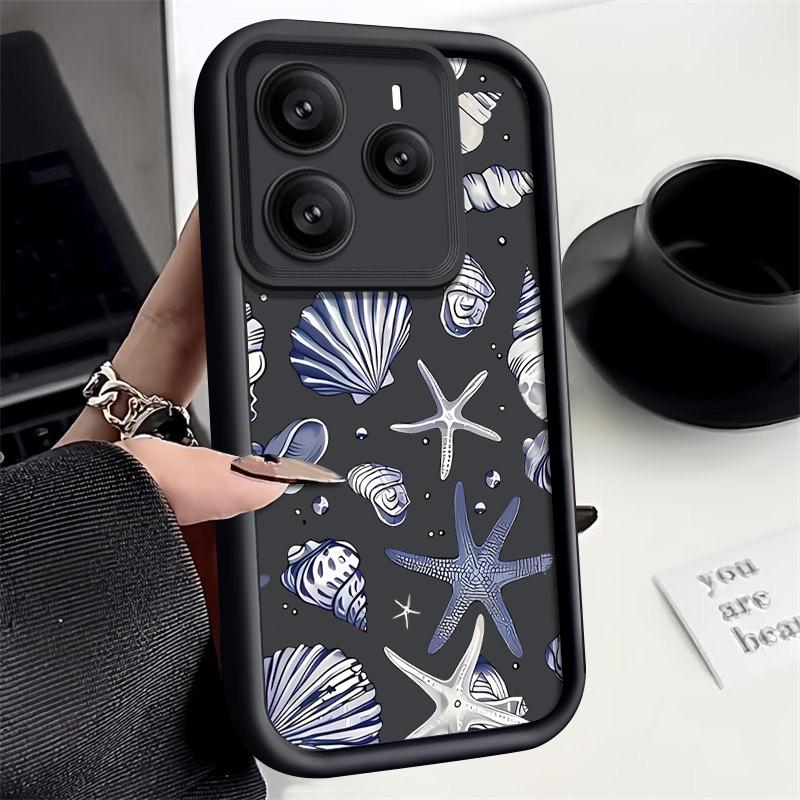 

Shark Pattern Matte Case For Xiaomi 14T 13T Pro Poco X7 F6 Pro X6 M6 Redmi 14C Note 14 Pro 13 12 11 Soft TPU Shockproof Lens Protection Phone Cover Xiaomi 14T чёрный