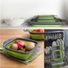Folding Silicone Drain Basket Fruit Vegetable Washing Basket Foldable Strainer Colander Collapsible Drainer Kitchen Storage Tool Set