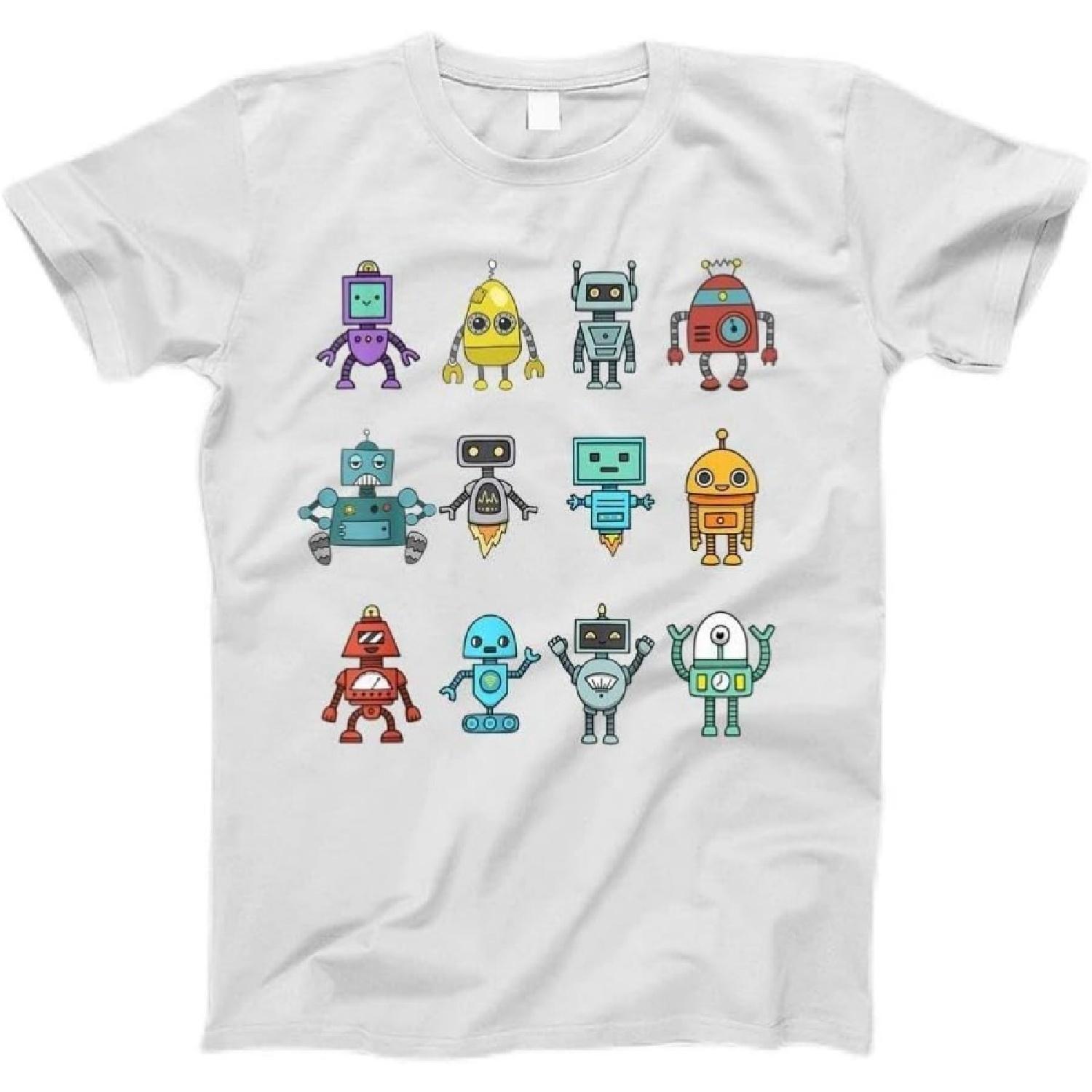 Full Robot Shirt Funny Robot Technology T-Shirt T-Shirt, Tanktop, Long Sleeve, Sweatshirt, Hoodie for Men, Women, Kids S белый