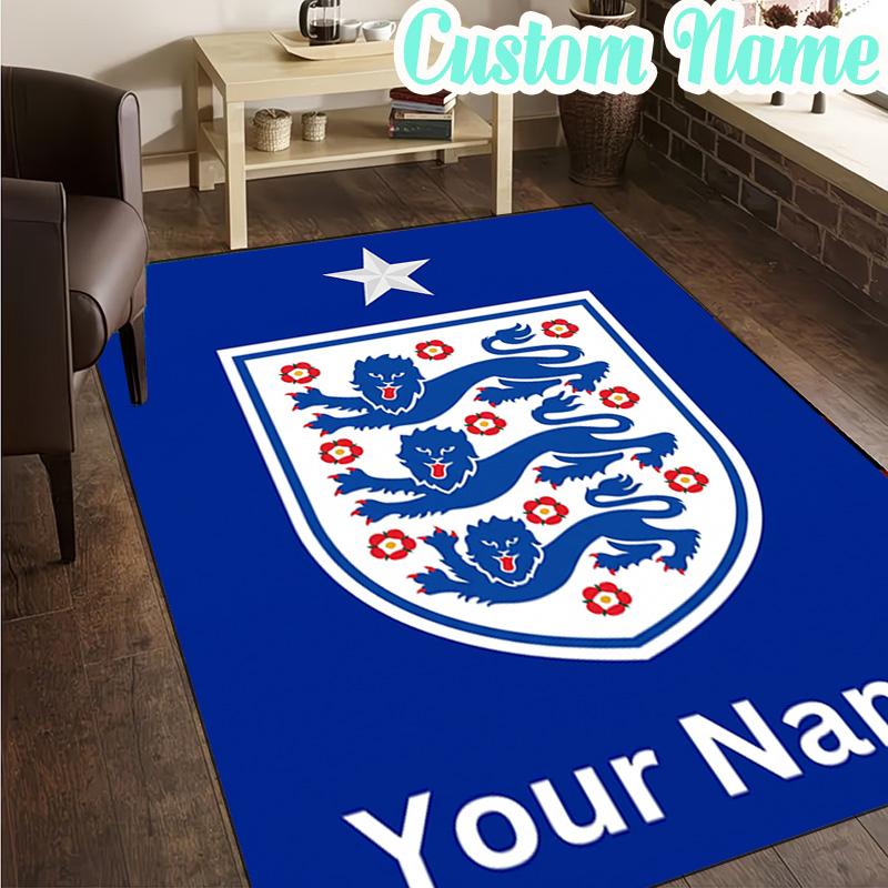 Custom Name England National Rug, Office Rug, Chair Rug, Carpet for Living Rooms, Doormat Game Rug Home Decor Christmas Gifts