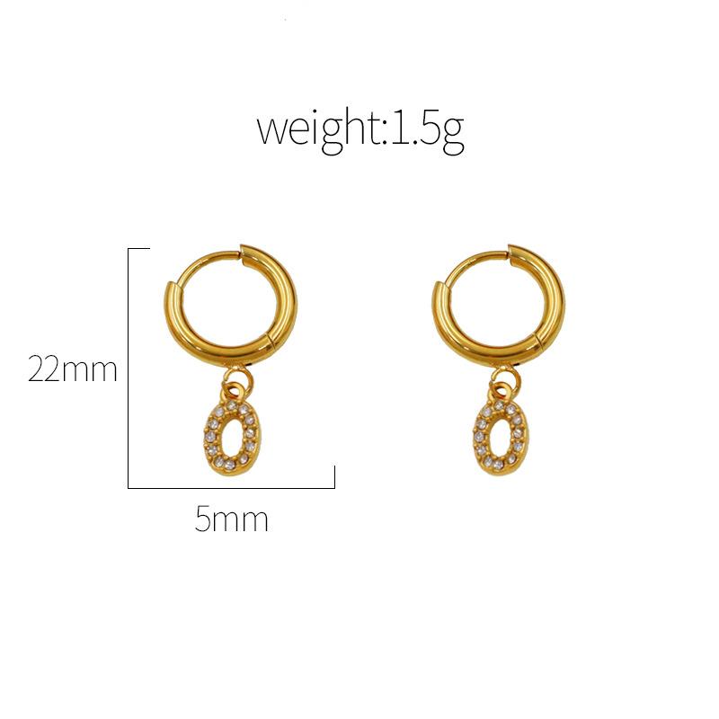 Orecchini Digitali 0-9 Popolari con Set di Diamanti Fibbie per Orecchie Versatili Zircone Scintillio Orecchini Orecchini