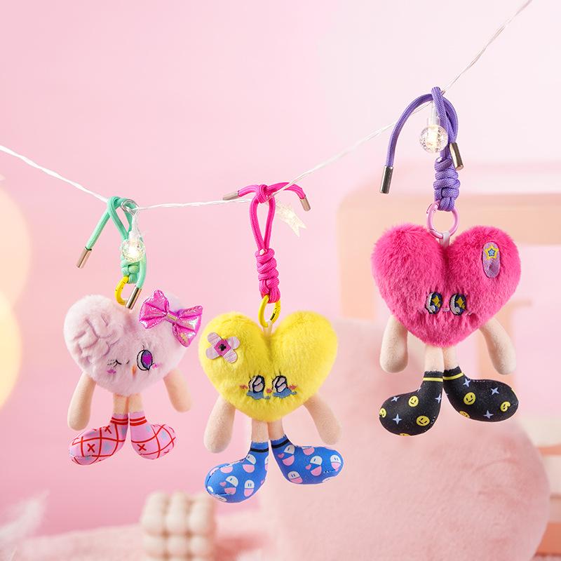 Genuine Little Parrot Heart Plush Pendant Keychain and Backpack Charm