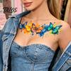 Talos 5 Sheets Butterfly Tattoo Stickers, Waterproof Temporary Flower Tattoos, Colorful Face Body Tattoos for Parties Night Club Music Festival