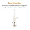 Housse de parasol beige 193 cm - polyester imperméable avec sangles et protection anti-éclaboussures