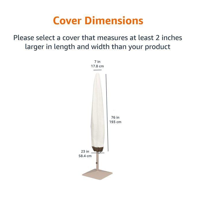 Housse de parasol beige 193 cm - polyester imperméable avec sangles et protection anti-éclaboussures