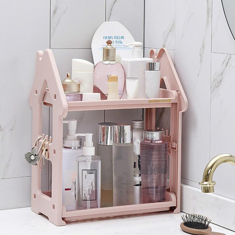 Skrivebord Plastikk Hylle Flerlags Lite Hus Kjøkkenhyller Oppbevaringshylle for Husholdningsartikler