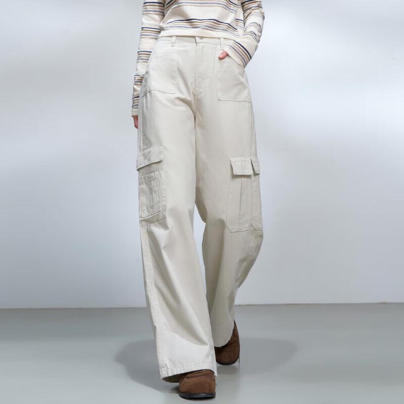Women's American Retro Washed Loose Straight-Leg Cargo Pants