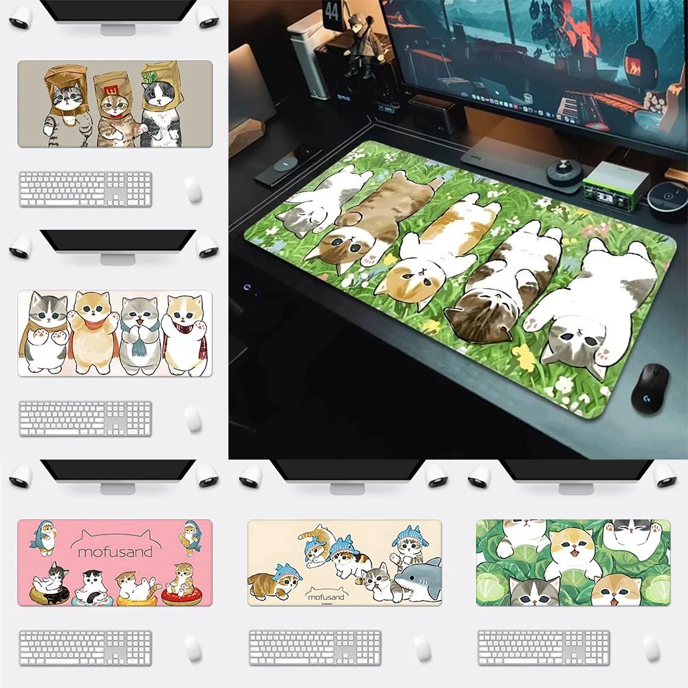 Cute cat mmofusands Mousepad HD Printing Computer Gamers Locking Edge Nonslip Mouse Pad XXLxcm Keyboard PC Desk Pad
