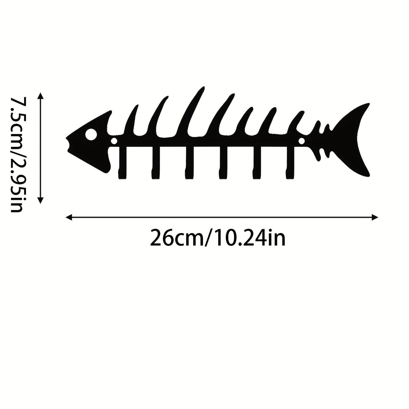 

[Unique Metal Hook] Unique Fish Bone Artwork Metal Wall Hook | Powder Coated Easy Install Key Storage and Decorative Wall Mounted Organizer 1pc чорний