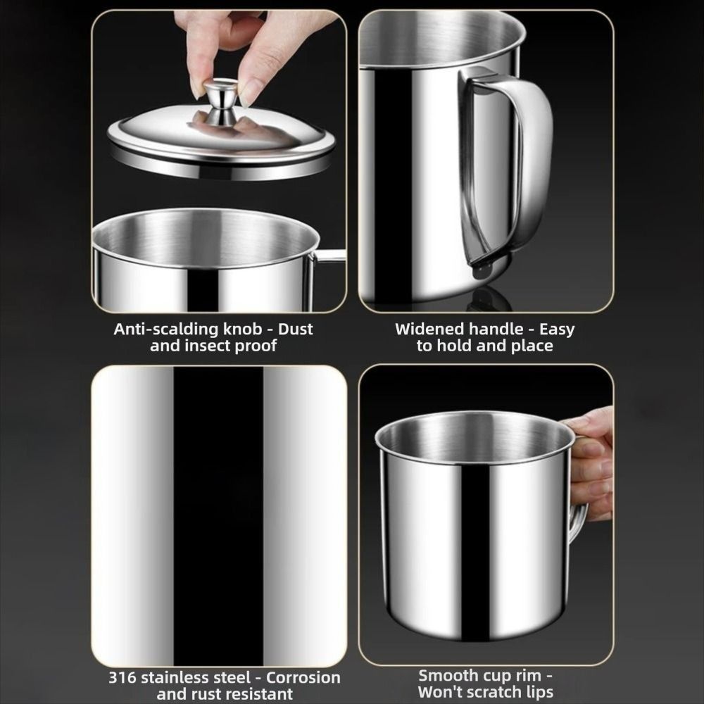 Handle Design Stainless Steel Cup With Lid Travel Mug New Coffee Cup Travel