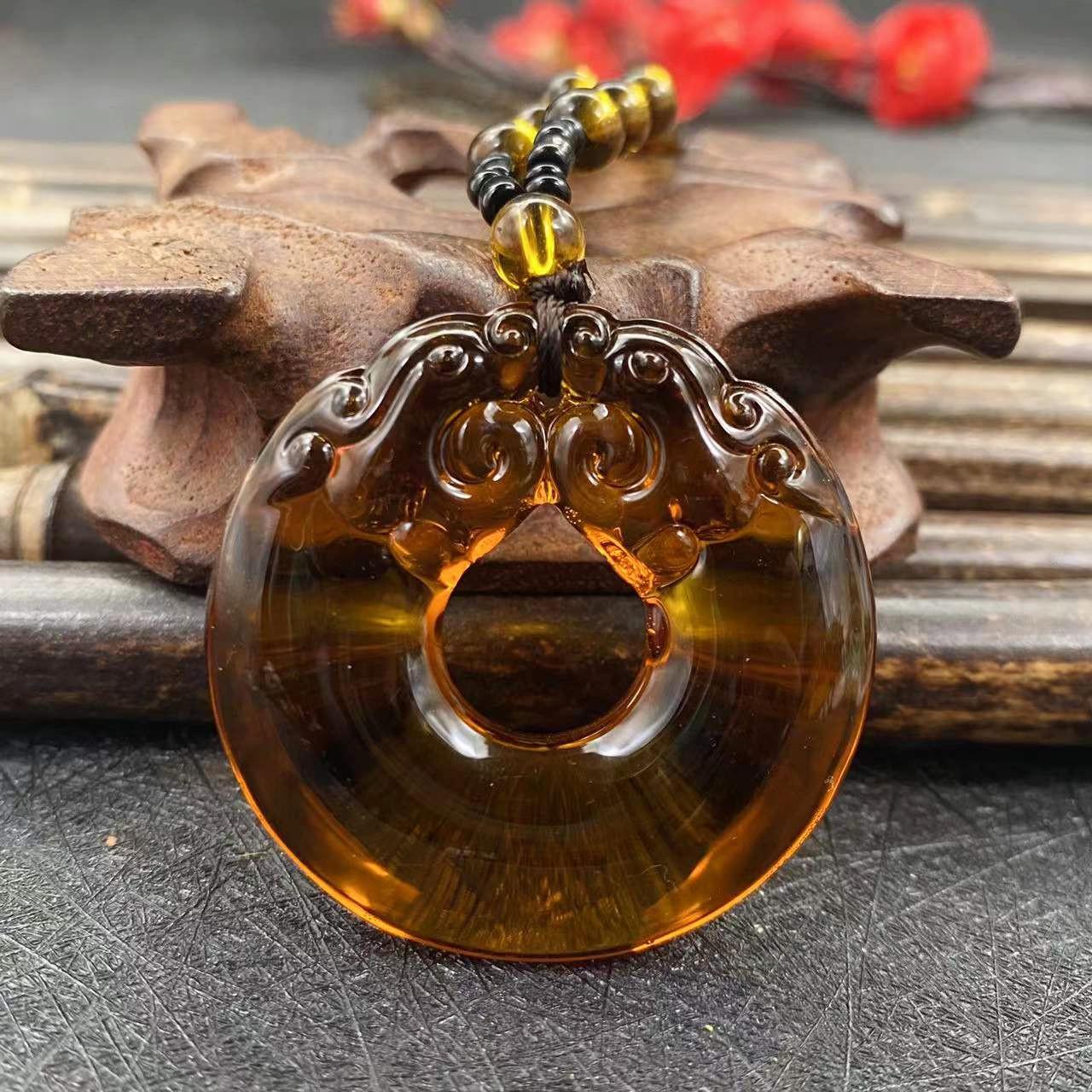 Versatile Unisex Ethnic Style Jade Pixiu Pendant Necklace
