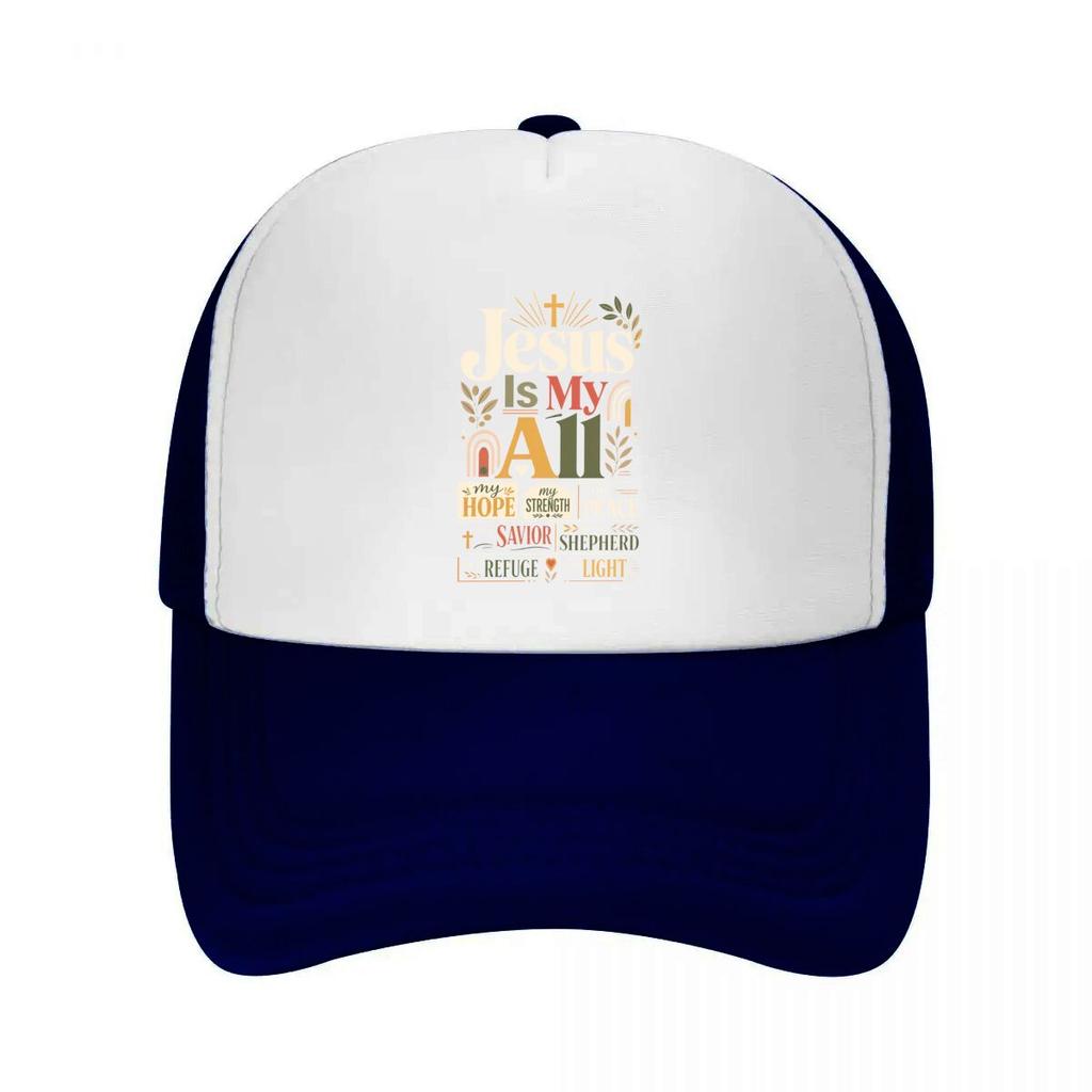 Jesus Is My All Typography Mesh Baseball Cap Casual Hat Outdoor For Womens Unisex FeUnisex