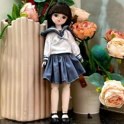 Long Hair 30cm Bjd Doll with Clothes Attractive Eyes Princess Makeup Ball Joint Doll  Girl Gift