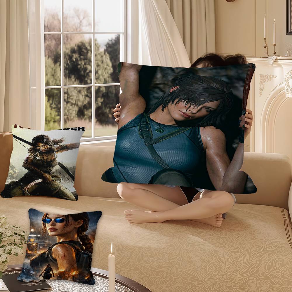 pc Tomb Raider Game Pillow Cushion Cover Pillowcase Living Room Sofa Home Decor Customized