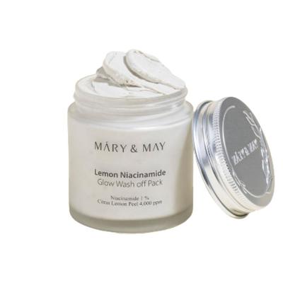 Mary&May Vegan Lemon Niacinamide Glow Wash Off Mask 125ml - Vitamin C Brightening & Radiance Clay Mask