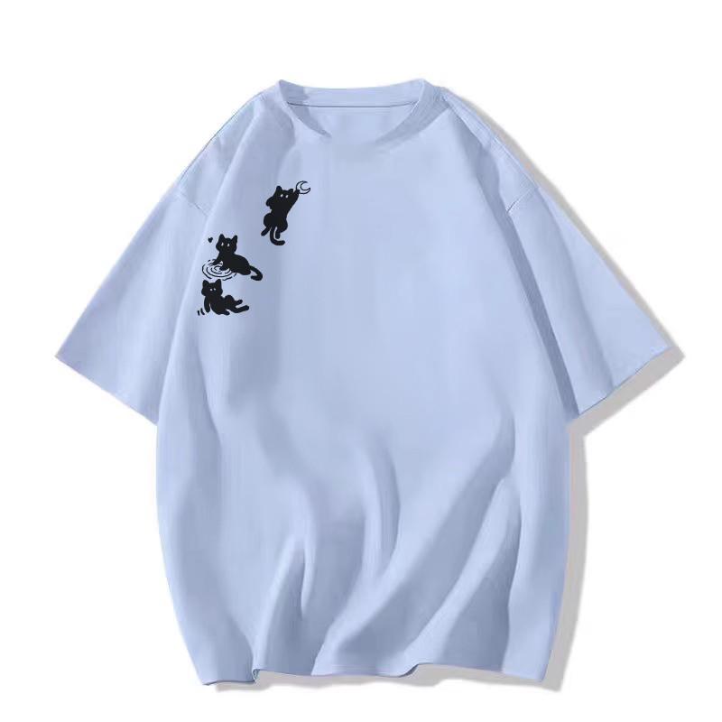 

2025 Женская белая хлопковая футболка с коротким рукавом: Трендовый свободный крой с прямым плечом XL