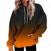 Womens Oversized Hooded Sweatshirt With 3D Print Graphic Loose Fit Long Sleeve Casual Top In Vintage Tie-Dye Style
