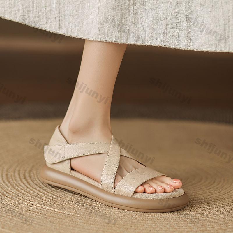 Women's Sandals 2026 Summer New Comfortable Non Slip Sweet Height Increase Flats Comfortable Fashion Platform Casual Beach Shoes