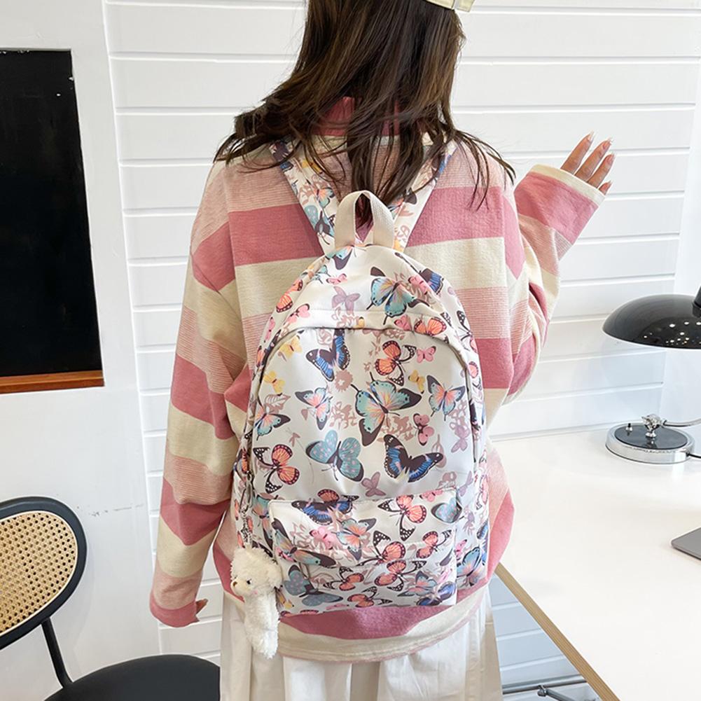 Fashion School Bags Butterfly Print Laptop Rucksack Student Shoulder Bag Large Capacity for Travel for Outdoor Camping