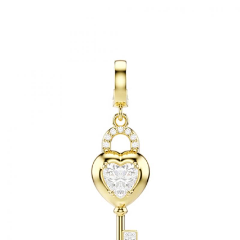 Swarovski Idyllia Charm Gold Tone Heart With Key Charm