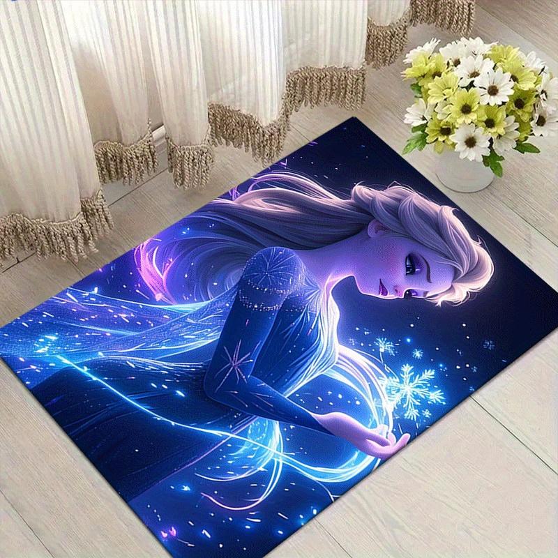 

1pc Elsa Pattern Area Rug Soft Flannel Floor Mat for Living Room,Office,Bedroom and Carpet,Sofa Coffee Table Floor Mat 60cm by 90cm