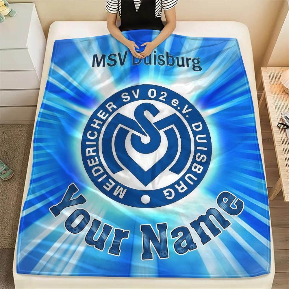 1PC Msv Duisburg Custom Name Patterned Flannel Blanket Suitable For All Seasons For Home Decor Warmth And Comfort Gifts Holiday Present