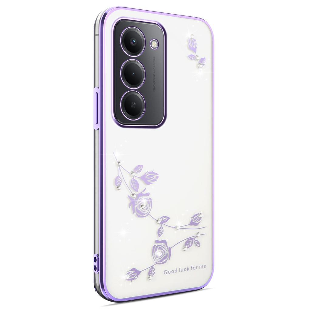 Pentru Xiaomi Redmi 15 5G (Global) (169 mm) Husă Telefon TPU cu Decor de Strasuri Florale