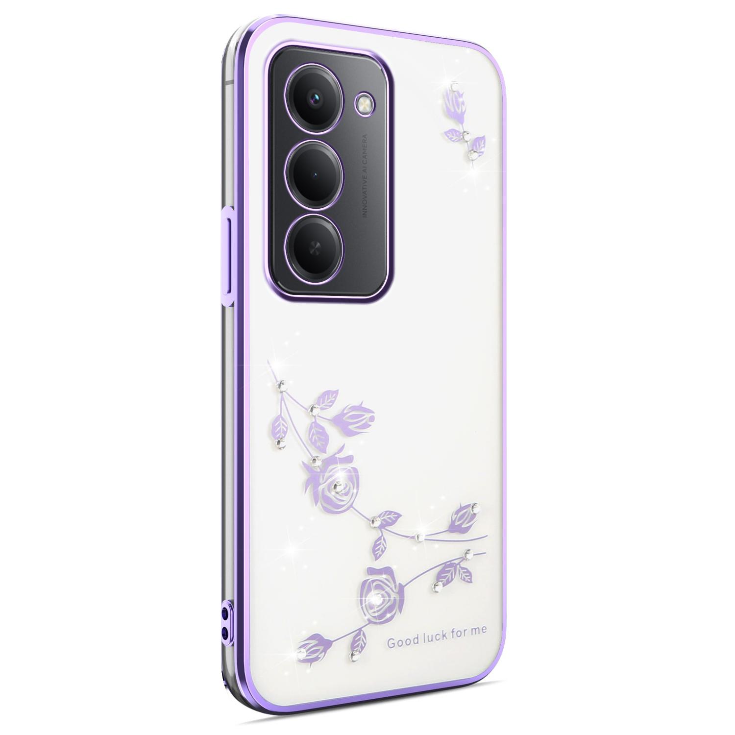 

KADEM Для Xiaomi Redmi 15 5G (Глобальний) (169мм) Чохол Квітка Декор Стразами Чохол для Телефону з ТПУ