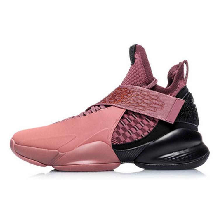 

New LiNing CF Non slip Lightweight Mid Top Vintage Basketball Shoes Unisex Pink ABAP111-2 43.5