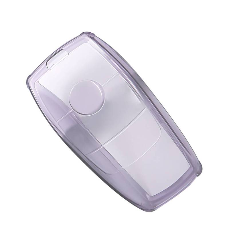Car Key Cover Fob Case Shell With Keychain Fit For Mercedes-Benz A B C E G S Class CLA C118 CLS C257 Transparent-Purple TPU