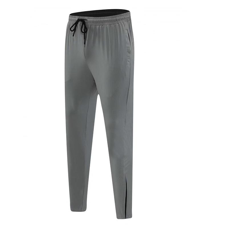 Men's Quick-Dry Casual Running Pants with Zippered Ankles and Drawstring