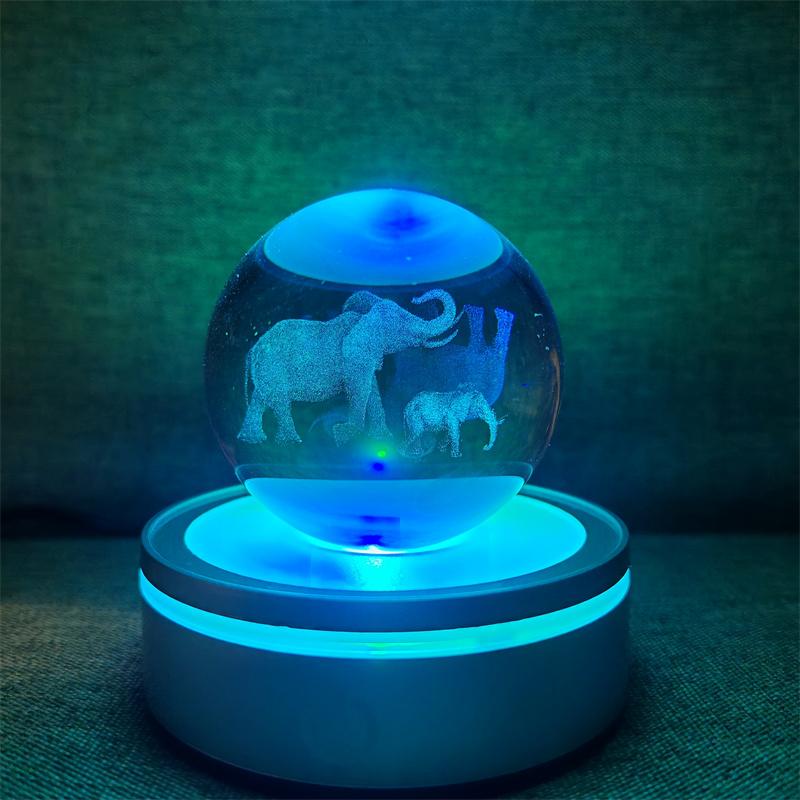 Veilleuse boule de cristal lumineuse planète galaxie astronaute 3D RVB lune lampe de table lampe d'ambiance décorations de table cadeaux pour enfants