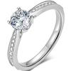 1 Carat Princess Cut Moissanite Ring for Women Platinum Plated 950 Classic Engagement Ring Wedding Band