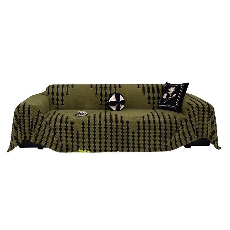Nowoczesny Minimalistyczny Flanelowy Pokrowiec na Sofę Pasiasty Pokrowiec na Kanapę Ochraniacz Mebli Nakładka Ręcznik na Sofę