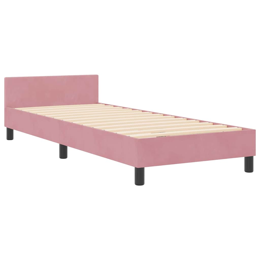 Boxspring Bed with Headboard Pink 80 x 200 cm Velvet