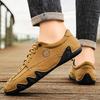 Men Lightweight Comfort Sneakers Non-slip Quality Stitch Solid Leather Shoes Outdoor Commute Casual Walking Driving Flats Shoes