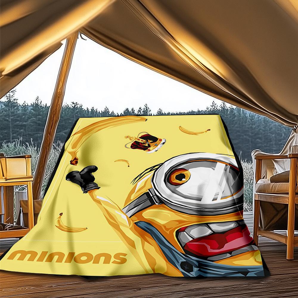1 Stück Minions Banane Outdoor Weiche Decke Ultra Plüschig, Warm, Vielseitig und Pflegeleicht für Camping, und