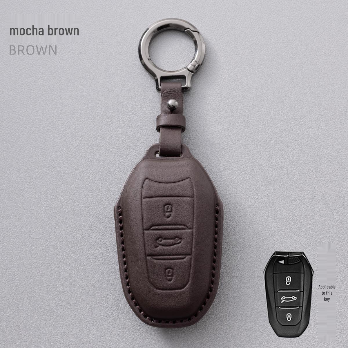 Premium Leather Key Cover for Dongfeng Citroën: Fits C6, C5, C4L Versailles C5X, and C3XR Models Box
