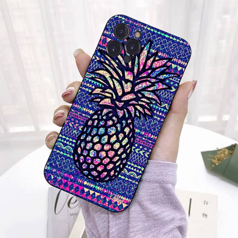 Pineapple Phone Case For iPhone 13 Pro MAX 14 11 12 Mini X XS XR 6 7 8 Plus SE 2020 Soft TPU Cover