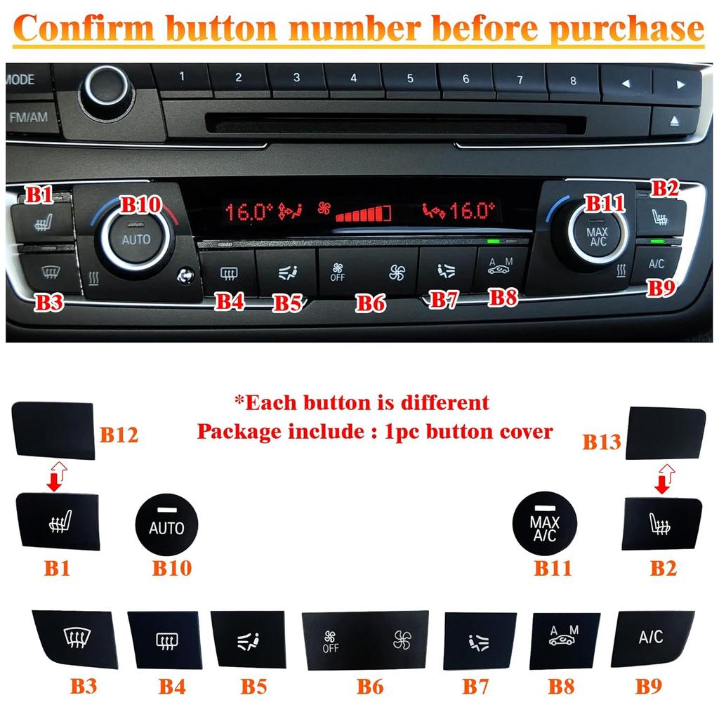for BMW F30 A/C Climate Control Panel Fan Speed Button Replacement,Heater Climate Switch Button for BMW 1 Series F20/F21,2 Series F22/F23,3 Series