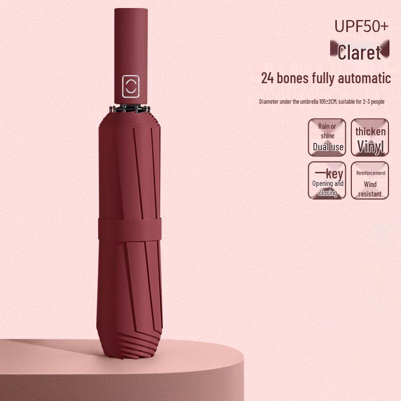 OEING 24-Rib Fully Automatic Sun and Rain Umbrella