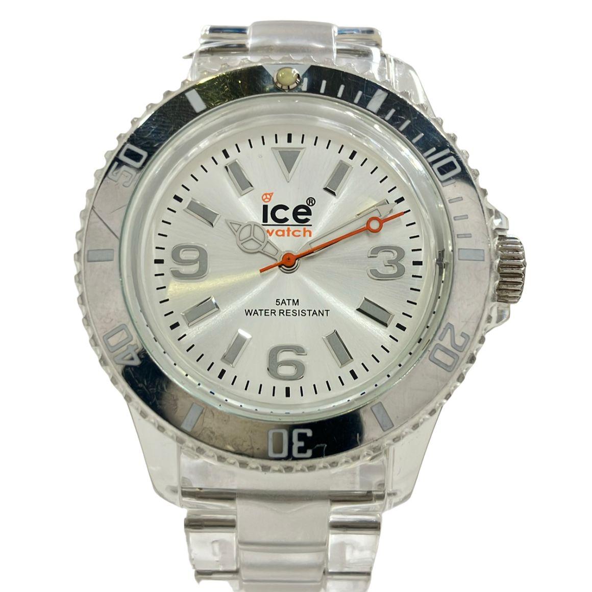 Used Ice watch wristwatch quartz silver men s ice watch