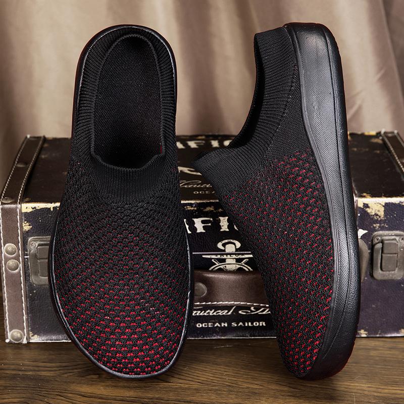 Men Slippers Wide Barefoot Summer Breathable Home Indoor Slippers Men Flats Thick Bottom Light Slides Fashion Walking Shoes