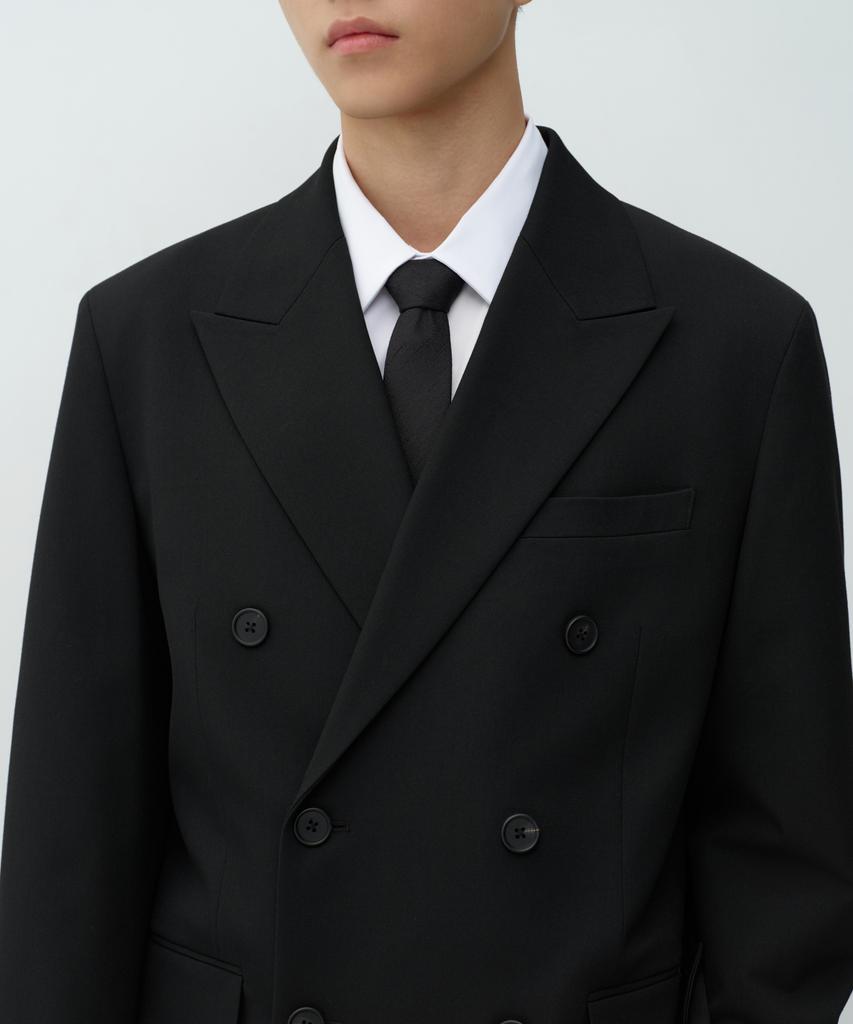 MUSINSA STANDARD Oversized Double-Breasted Blazer [Black]