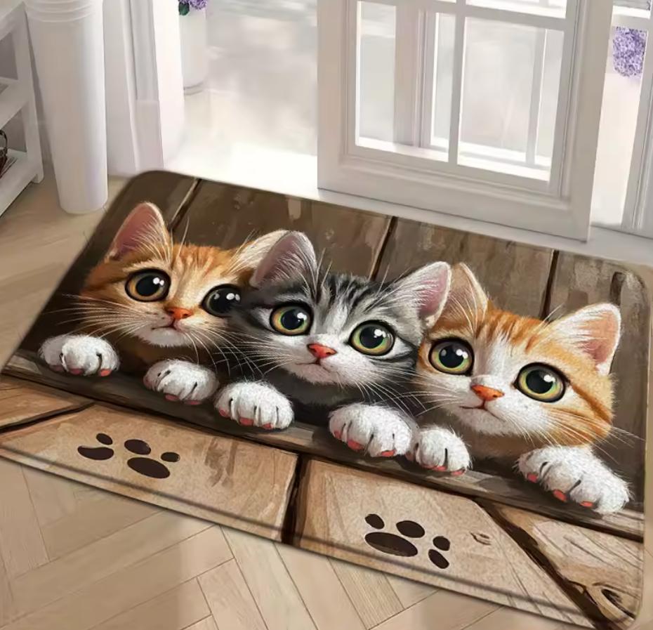 

Doormat Entrance Mat Cute Cartoon Cat Paw Print Pattern Non Slip Print Floor Mat for Entryway Bathroom Kitchen Hallway 40cm x 60cm